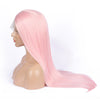 Image of Lace Front Synthetic Hair Chemical fiber high temperature silk wig front lace pink straight hair factory direct sales cross-border hot selling lace wig for women lady darger cosplay