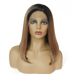 Syntactic lace front wigs for women black ombre #27 short bob