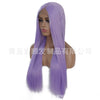 Image of Synthetic lace front wigs for women light purple long straight