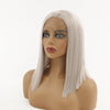 Image of Syntactic lace front wigs for women short cut bob straight gray