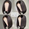 Image of front lace bob real hair straight wig 130 13x4 human hair wigs(cap: medium brown,22.5)