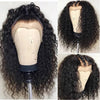 Image of 13*6 Lace front 130% curly human hair wig medium brown lace wig cap