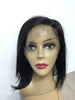 Image of Natural Black lace Front real hair straight bob human hair Wig