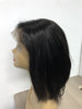 Image of Natural Black lace Front real hair straight bob human hair Wig