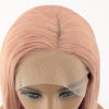 Image of Syntactic lace front wigs for women short but bob style rose pink