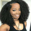 Image of Kinky Curly Wigs Human Hair Lace Front Wigs 18 Inch 130% Natural Color