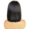 Image of Machine Made None Lace Human hair wigs 12inch natural black