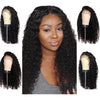 Image of human hair wigs 360 lace front curly hair 130% medium brown wig cap