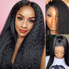 13*6 Lace Yaki human hair wig 130% density(cap size:22.5)