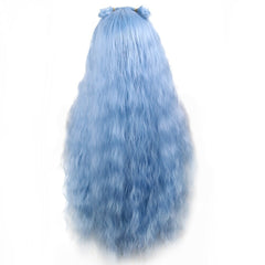 Blue Cosplay Wig Long Straight Synthetic Lace Front Wig Blue Long Wigs