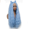 Image of Blue Cosplay Wig Long Straight Synthetic Lace Front Wig Blue Long Wigs