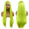 Image of Synthetic Wig Long Straight Green Cosplay Wig Lace Front Blue Long Wigs