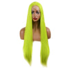 Image of Synthetic Wig Long Straight Green Cosplay Wig Lace Front Blue Long Wigs