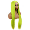 Image of Synthetic Wig Long Straight Green Cosplay Wig Lace Front Blue Long Wigs