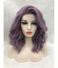 Purple Synthetic Lace Front Wigs for Women Wavy Style