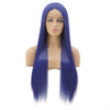 Image of Synthetic lace front wigs for women blue color long straight