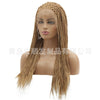 Image of Synthetic lace front wigs for women dark yellow braided