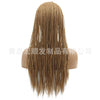 Image of Synthetic lace front wigs for women dark yellow braided