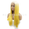 Image of Synthetic lace front wigs for women ombre yellow long straight