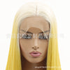 Image of Synthetic lace front wigs for women ombre yellow long straight