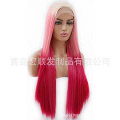 Synthetic lace front wigs for women ombre red long straight