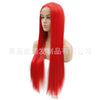 Image of Synthetic lace front wigs for women red color long straight