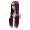 Image of Synthetic lace front wigs for women long straight purple color