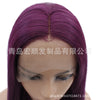 Image of Synthetic lace front wigs for women long straight purple color