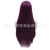 Image of Synthetic lace front wigs for women long straight purple color