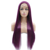 Image of Synthetic lace front wigs for women long straight purple color