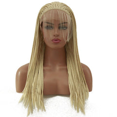 Syntactic lace front wigs for women blonde braided long