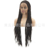 Image of Syntactic lace front wigs for women braided long black color