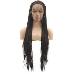 Syntactic lace front wigs for women braided long black color