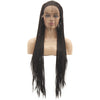 Image of Syntactic lace front wigs for women braided long black color