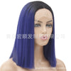 Image of Syntactic lace front wigs for women short bob black ombre purple