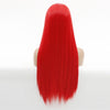 Image of Syntactic lace front wigs for women long straight red