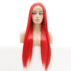 Image of Syntactic lace front wigs for women long straight red