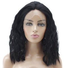 Syntactic lace front wigs for women short bob water wave