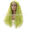 Image of Synthetic lace front wigs for women light green deep wave long