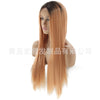 Image of Synthetic lace front wigs for women ombre cooper color long straight