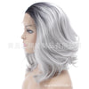 Image of Synthetic lace front wigs for women black ombre grey