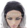 Image of Synthetic lace front wigs for women black ombre grey