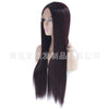 Image of Synthetic lace front wigs for women dark brown long straight