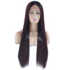 Image of Synthetic lace front wigs for women dark brown long straight