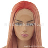 Image of Synthetic lace front wigs for women red ombre pink long straight