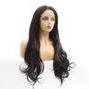 Image of Synthetic lace front wigs for women natural wave long black