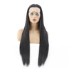 Image of Synthetic lace front wigs for women long straight black