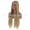 Image of Synthetic lace front wigs for women dark yellow color long straight