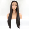 Image of Lace Wig Front Synthetic Hair Wigs European and American fashion ladies wig lace black long hair chemical fiber semi-mechanism headgear factory wholesalefor Women Lady Cosplay Drager