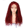 Image of Chemical fiber wig manufacturer hot sale high temperature silk small curly head set African black front lace wig quantity is superio